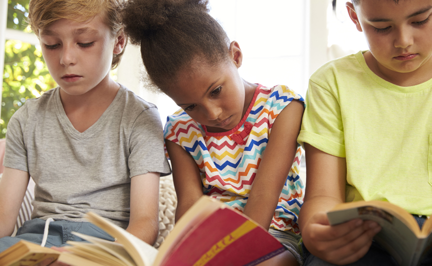 Children reading books